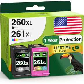 Limeink Compatible Ink Cartridges Replacement for Canon 260 and 261 Ink Cartridges 260XL 261 XL for Canon TS6420 TS6400 PG-260 Pixma TS5320 TS5300 2pk