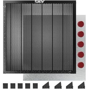 Upgraded Oxide Coating Honeycomb Laser Bed 500x500mm Honeycomb Work Table with Fixed Magnets for Most Laser Engraving Machines Fast Heat Dissipation and Smoke Elimination 19.68"x19.68"