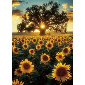 Sun and Life Puzzle 1000 Piece for Adult, Nature Flower Landscape Jigsaw Puzzles, Plant Pretty Scenic Puzzle