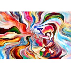 MISITU 1000 Pieces Jigsaw Puzzles for Adults 28 x 20 Inches Art Jigsaw Puzzles Difficult Adults Puzzles Challenging 1000 Pieces Puzzles Birthday Graduation Home Decoration Abstract Face Puzzles