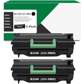 2 Black 2360 2360dn b2360dn Toner Cartridge for Dell b3460dn Toner for Dell 2360dn Toner Cartridge M11XH 331-9805 High Yield Toner