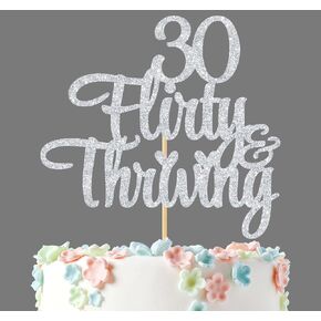 30 Flirty و Freviving Cake Topper ، هتافات إلى 30 عامًا/30 وديكورًا رائعًا للكعك ، مستلزمات زخارف حفلات عيد ميلاد سعيدة 30 in Kuwait