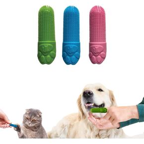 مجموعة أسنان Izbor Cat & Dog مجموعة فرشاة الأسنان 360 درجة للكلاب ، شعيرات السيليكون الناعمة ، BPA- أدوات الأسنان للكلاب ، أساسيات الجرو للرعاية الفموية اليومية (4)