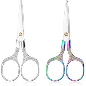 5.3 بوصة 2pcs زهر البرقوق الدقة مقصات الفولاذ المقاوم للصدأ مقص صغير الخياطة مقص تطريز مقص مقص مقص مقص لمكتب الإبرة الحرفية.