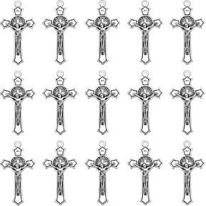30pcs Antique Silver Jesus Crucifix Christ Cross Charms Pendants For DIY Making Crafting Findings Accessory for DIY Necklace Bracelet