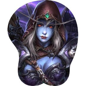 3D Anime Mouse Pad with Wrist Wrist Support, Ergonomic Non-Slip Base Gaming Mouse Pad Pain Relief, Portable Comfortable Mousepad for Computer, Laptop, Office, Home (Version 1)