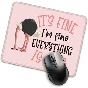 It's Fine I'm Fine Everything is Fine Mouse Pad, Funny Mousepads for Work for Coworkers, Pink Mousepad Gifts for Friend Employee, Office Gifts for Colleagues, New Job Gifts for Intern