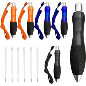 Big Fat Pens (12 Pack) Aids Writing For Tremor, Arthritis, Parkinson, Handicap, Carpal Tunnel Large Wide Grip Pens Retractable Ballpoint Pens (Black, Blue,Orange)