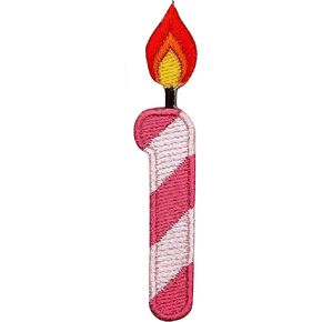 Birthday Number 1 Patch, Iron On/Sew On - Embroidered Children Kids Boys Girls Kid Baby Appliques (Pink, 3")