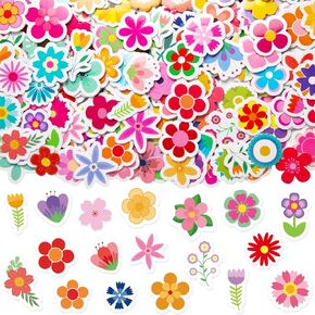 400 Pcs Flowers Foam Stickers Assorted Flower Shaped Self-Adhesive Sticker for Art Greeting Cards Craft