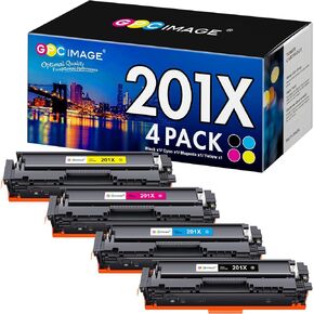 GPC Image Compatible Toner Cartridge Replacement for HP 201X CF400X 201A CF401X CF402X CF403X CF400A Compatible with Laserjet Pro MFP M277dw Toner M252dw M277n M252n MFP M277c6 Printer Tray(4-Pack)