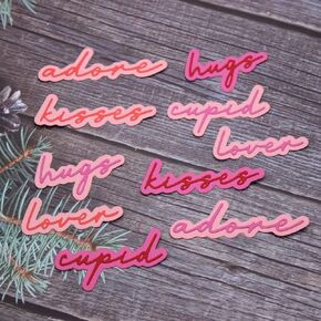 KSCRAFT Skinny Valentine Shadow Words Metal Cutting Dies Stencils for DIY Scrapbooking Decorative Embossing DIY Paper Card