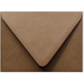 Kraft Grocery Bag Brown 80lb Contour Euro Flap 25 Pack A6 Envelopes 4-3/4 x 6-1/2 for 4-1/2 x 6-1/4 Greeting Cards Invitations Announcements Weddings Showers Photos by The Envelope Gallery