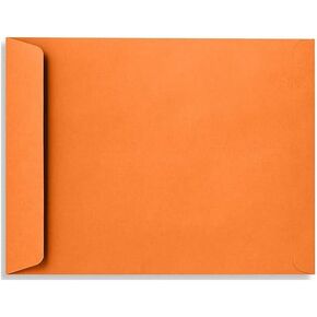 LUXPaper 10 x 13 Open End Envelopes | Peel & Press | Mandarin Orange | 80lb. Text | 50 Qty