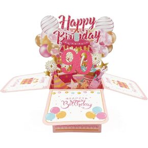 Asmallgf Happy 18th Birthday Popup Card for Him Her, Cool Gifts for 18 Years Old Teen Girls Women, Sweet 18 Birthday Decorations for Daughter Niece Sister