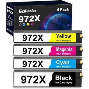 972X Ink Cartridges Remanufactured Ink Cartridge Replacement for HP 972X 972A 972 with PageWide Pro MFP 377dw 477dw 452dw 577dw 552dw 352dw 452dn 477dn Printer(4 Value Pack)