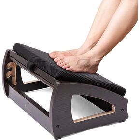 StrongTek Ergonomic Under Desk Footrest, 3 Adjustable Heights Wooden Office Footrest, Large Anti-Slip Surface, Improves Posture and Blood Circulation, up to 400lbs (Natural)