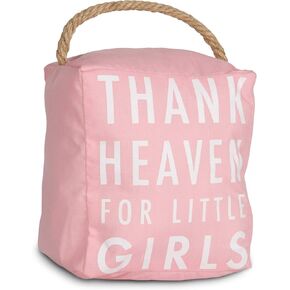 Pavilion Gift Company Open Door Decor - Thank Heaven for Little Girls Pink Door Stopper Baby Room Decoration
