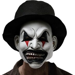 Smiling Evil Clown Mask Halloween Scary Mask, Latex Creepy Half Face Elastic Band Realistic Horror Ghost Devil Demon Cosplay Costume Mask Party Props