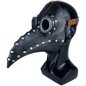 قناع الطبيب الطاعون ، غطاء الوجه Steampunk ، قناع الطيور اللاتكس ، غطاء المنقار ، قناع الأزياء البخاري البخاري ،