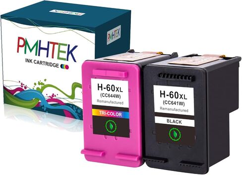 60 XL 60XL Premium Resuctured Black ، خرطوشة حبر ملونة لـ HP Deskjet D2545 D2560 D2680 F2430 F4435 in Kuwait