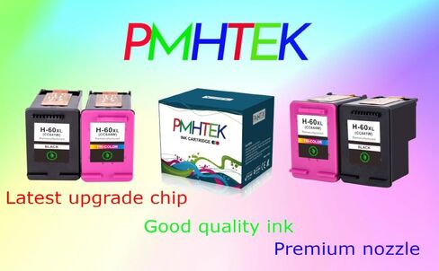 60 XL 60XL Premium Resuctured Black ، خرطوشة حبر ملونة لـ HP Deskjet D2545 D2560 D2680 F2430 F4435 in Kuwait