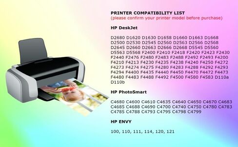 60 XL 60XL Premium Resuctured Black ، خرطوشة حبر ملونة لـ HP Deskjet D2545 D2560 D2680 F2430 F4435 in Kuwait