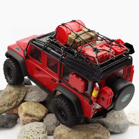 1/24 & 1/18 RC Crawler Associory محاكاة الشبكة المصغرة ، لوحة الاسترداد ، خزانات الوقود ، مطفأة الحريق ، صندوق الخشب ، مجرفة لـ 1/18 TRX4M 1/24 محوري SCX24 FMS (أسود) in Kuwait
