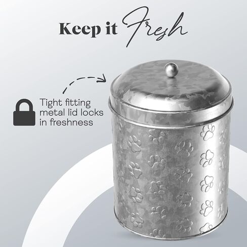 Amici Home Puppy Paws Galvanized Metal Food Canister (7CDI071) in Saudi Arabia
