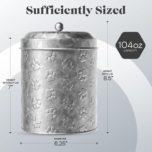 Amici Home Puppy Paws Galvanized Metal Food Canister (7CDI071) in Saudi Arabia