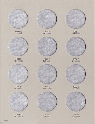 هو. Harris & Co. US John F. Kennedy Half Dollar Coin Folder 1985 - 1999 #2697 in Kuwait