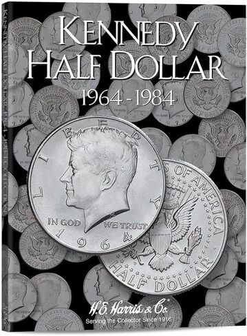 H.E. Harris & Co. US John F. Kennedy Half Dollar Coin Folder 1985 – 1999 #2697 in Kuwait