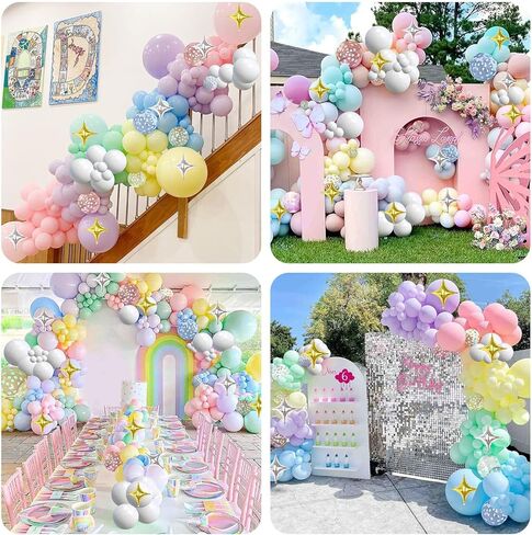 182pcs باستيل البالون أغطية أكياس ديزي بالون جارلاند جارلاند رنك باستيل باستيل قوس مع 260 بالونات وبالونات الزهور لحفل زفاف عيد ميلاد in Kuwait