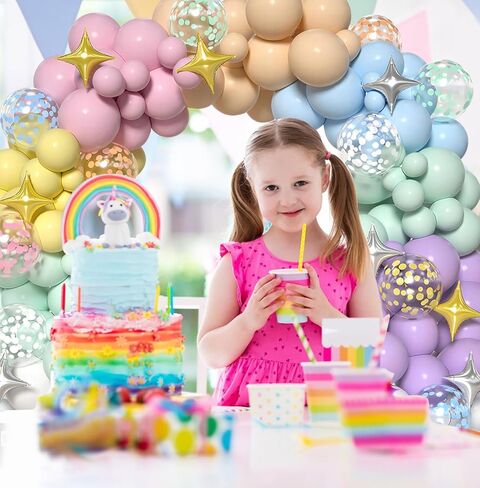 182pcs باستيل البالون أغطية أكياس ديزي بالون جارلاند جارلاند رنك باستيل باستيل قوس مع 260 بالونات وبالونات الزهور لحفل زفاف عيد ميلاد in Kuwait