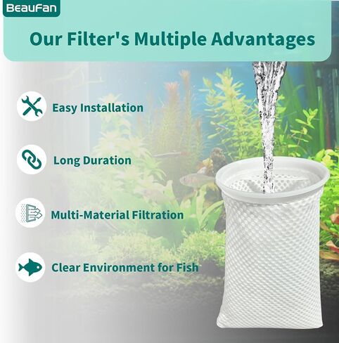 7 Inch 20 Pack 150 Micron Honeycomb Filter Socks for Fish Tank, Aquarium Filter Sock 3D Honeycomb Design Filter Sock, Aquarium Filter Bags for Saltwater in Kuwait