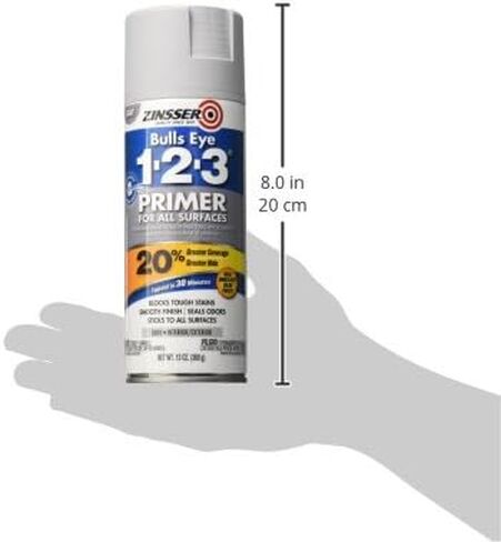 Zinsser 290971 Bulls Eye 1-2-3 All Surface Spray Primer, 13 oz, Gray in Saudi Arabia