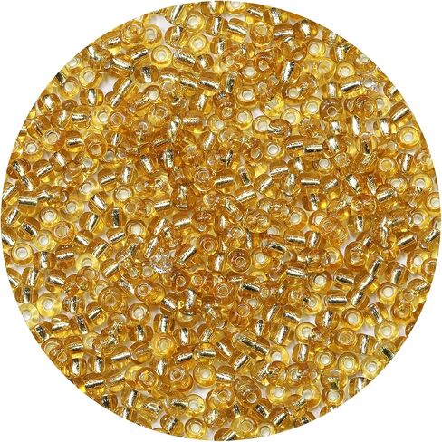 4mm Silver Lined Gold Color Seed Beads 50gram About 650pcs, 6/0 Seed Beads for Making Bracelet Earring Necklace Jewelry in Kuwait