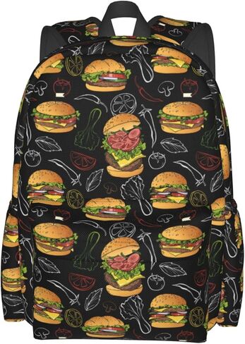 حقائب الظهر على ظهره في الهامبرغر للنساء رجال يعملون على حقائب الظهر المحمولة على ظهر حقيبة تحمل على الظهر على الظهر على ظهره. in Kuwait