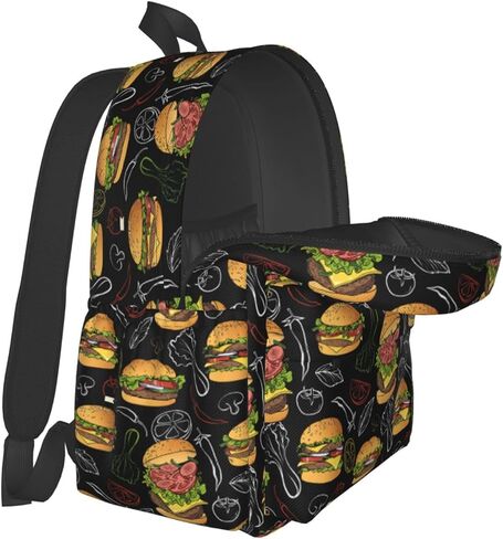 حقائب الظهر على ظهره في الهامبرغر للنساء رجال يعملون على حقائب الظهر المحمولة على ظهر حقيبة تحمل على الظهر على الظهر على ظهره. in Kuwait