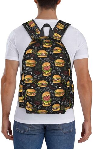 حقائب الظهر على ظهره في الهامبرغر للنساء رجال يعملون على حقائب الظهر المحمولة على ظهر حقيبة تحمل على الظهر على الظهر على ظهره. in Kuwait