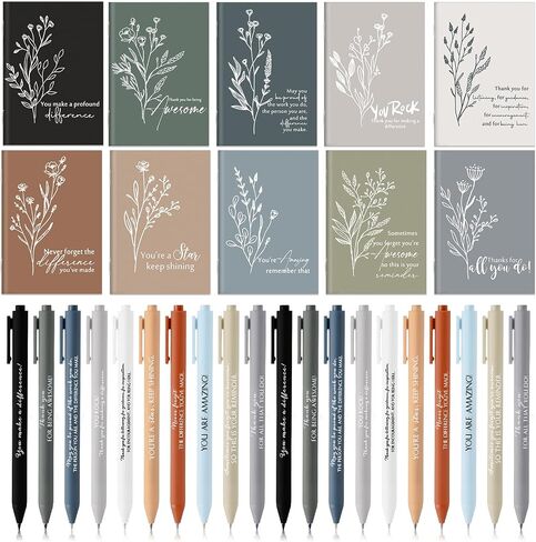 100 Pcs Employee Appreciation Gifts Bulk Inspirational Notebook Ballpoint Pen Mini Motivational Notebooks Bulk Notepad Journal for Social Worker Gifts secretaries Team Teacher (Appreciation) in Kuwait