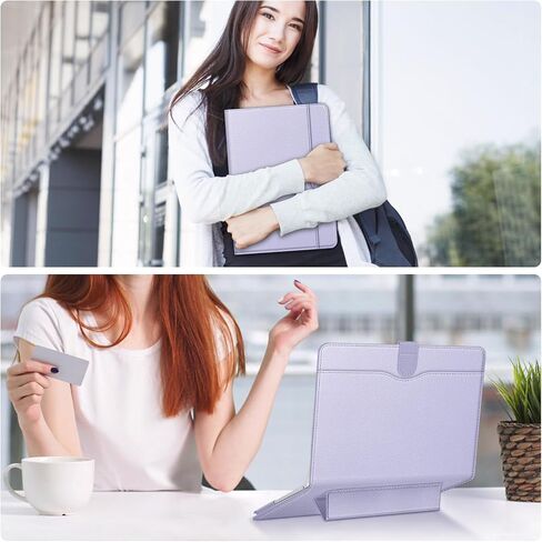 Fintie Sleeve Case for MacBook Air 13.6 A3240 A3113 A2681, Air 13 A2337 A2179 A1932, MacBook Pro 13 A2338 A2251 A2289 A2159 A1989 A1706 A1708 - Folio Book Cover with Stand Feature (Gray/Black) in Saudi Arabia