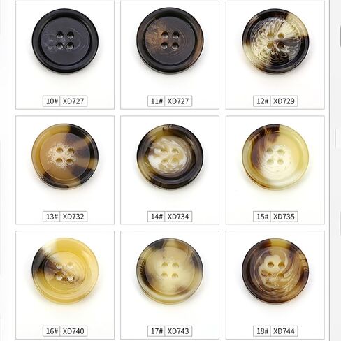 10 PCS 4 ثقوب أزرار راتنجات النمط الراتنج Flatback Flatback النتائج المفضلة للأزرار الأساسية لفنون الملابس الحرف المشاريع ديني ديكورز ملحقات الخياطة (11#القهوة ، 15 مم) in Kuwait