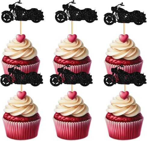 18pcs Black Silhouette Silhouette Glitter Cupcake Topper for Race Car Racing Sport in Saudi Arabia