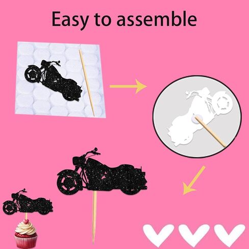 18pcs Black Silhouette Silhouette Glitter Cupcake Topper for Race Car Racing Sport in Saudi Arabia