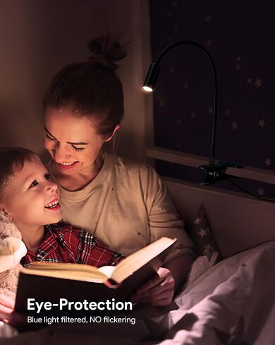 JHD LED Desk Lamp with Clamp - Adjustable 3 Color Modes 10 Brightness Level Table Lamp, USB Eye Caring Flexible Gooseneck Desk Light for Home Office, Dorm Room, Reading, Nail, Clip On Light, Black in Saudi Arabia