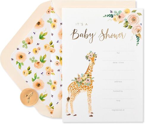 Papyrus Baby Thank You Cards with Envelopes, Elephant & Giraffe (20-Count) in Saudi Arabia