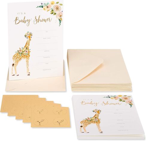 Papyrus Baby Thank You Cards with Envelopes, Elephant & Giraffe (20-Count) in Saudi Arabia