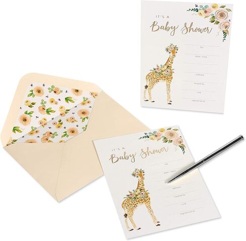 Papyrus Baby Thank You Cards with Envelopes, Elephant & Giraffe (20-Count) in Saudi Arabia