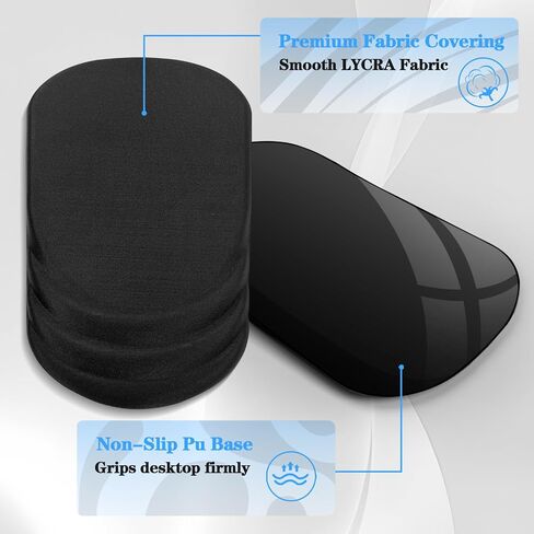 Ergonomic Mouse Pad Wrist Support，Wrist Rest Mouse pad for Carpal Tunnel Pain Relief with Memory Foam&Non-Slip PU Base, Mouse Pads for Wireless Mouse & Desk (12x8 inch,Black) in Kuwait